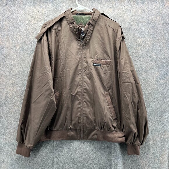 Members Only Jacket Men Large Windbreaker Brown Full Zip  Wind-stopper Vtg - Picture 1 of 12